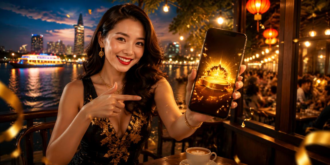 Khách hàng VIP tại Sài Gòn nhận thưởng và đăng nhập tài khoản cá cược trong quán cà phê